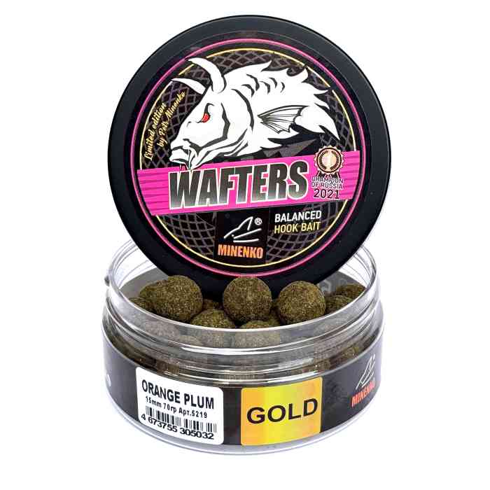 Бойлы нейтральной плавучести WAFTERS GOLD в обсыпке ORANGE PLUM (ОРАНЖЕВАЯ СЛИВА) 15 мм